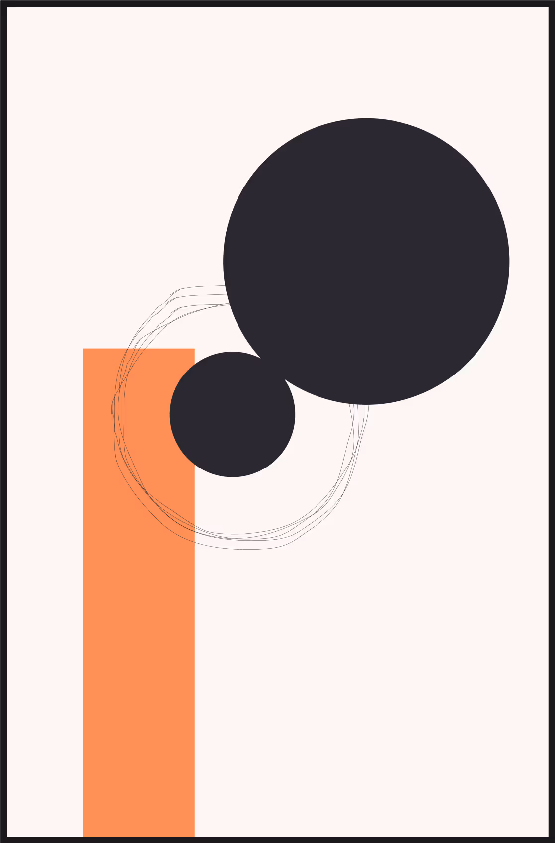 Forms in Flux — 100 × 150 cm · framed