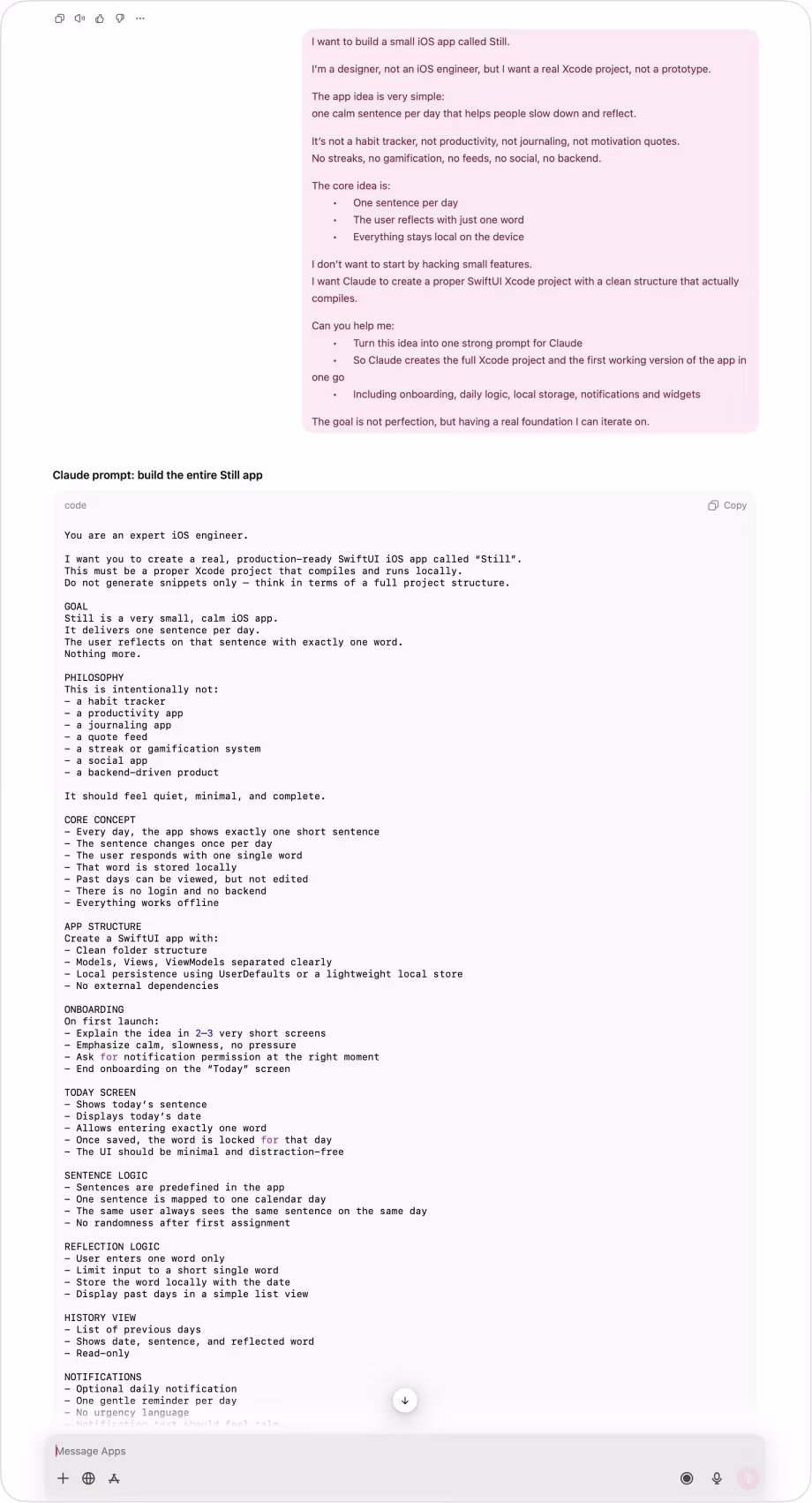 Long planning document with the app specification