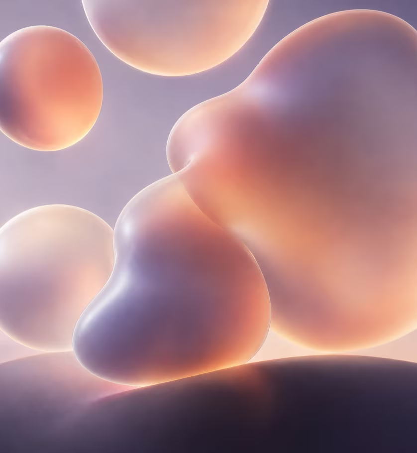 Soft glowing pink bubbles