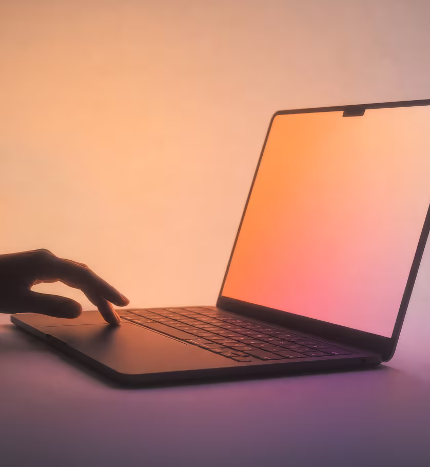 Laptop with a warm gradient screen